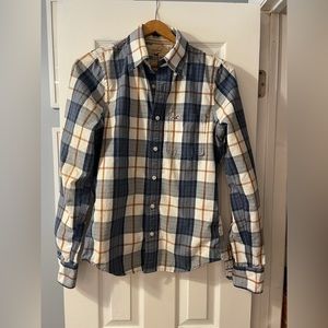 Mens Small Hollister Co casual button down long sleeve shirt beach surf